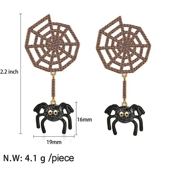 BaubleBar Halloween Spooky Studded Spider Web Earrings 🕷️🕸️ - Picture 5 of 5